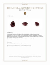 5.74 Ct. Red Almandine Garnet from Ceylon (Sri Lanka) Appraisal