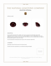 4.43 Ct. Almandine Garnet from Ceylon (Sri Lanka) Appraisal