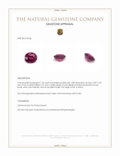 1.30 Ct. Purplish Pink Tourmaline from Africa Appraisal