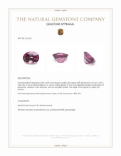 0.85 Ct. Purplish Pink Spinel from Ceylon (Sri Lanka) Appraisal