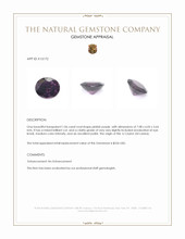 1.06 Ct. Pinkish Purple Spinel from Ceylon (Sri Lanka) Appraisal