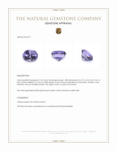 1.25 Ct. Purple Spinel from Ceylon (Sri Lanka) Appraisal