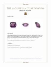 0.86 Ct. Purplish Pink Spinel from Ceylon (Sri Lanka) Appraisal