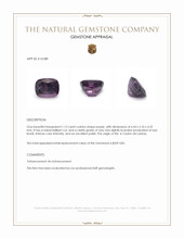 1.13 Ct. Purple Spinel from Ceylon (Sri Lanka) Appraisal