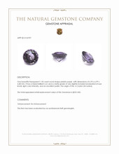 1.50 Ct. Pinkish Purple Spinel from Ceylon (Sri Lanka) Appraisal