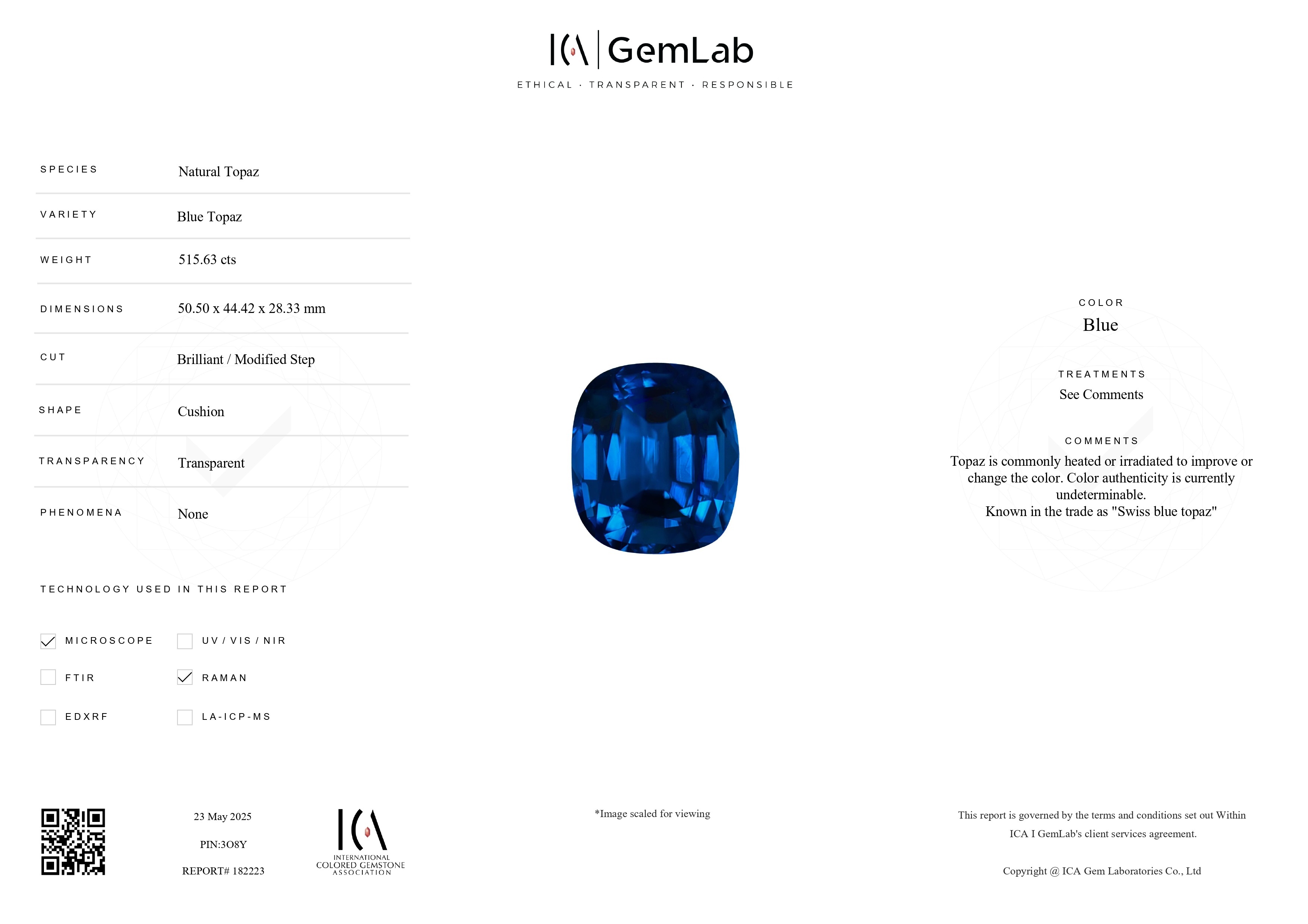 515.63 Ct. Topaz from Brazil