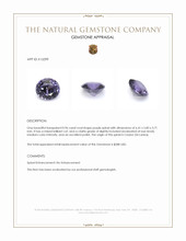 0.96 Ct. Purple Spinel from Ceylon (Sri Lanka) Appraisal