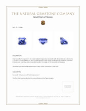 1.52 Ct. Blue Tanzanite from Tanzania Appraisal