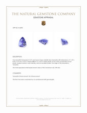 3.49 Ct. Violetish Blue Tanzanite from Tanzania Appraisal