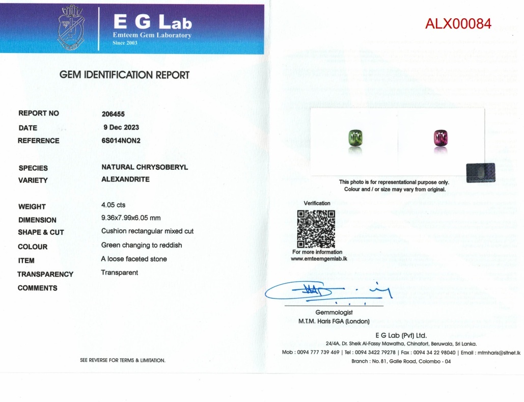 4.05 Ct. Alexandrite from Ceylon (Sri Lanka)