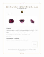 1.76 Ct. Garnet from Ceylon (Sri Lanka) Appraisal