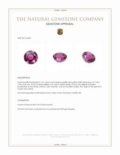 1.97 Ct. Purplish Pink Garnet from Ceylon (Sri Lanka) Appraisal