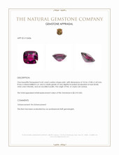 4.42 Ct. Purplish Pink Garnet from Ceylon (Sri Lanka) Appraisal