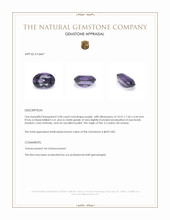 3.28 Ct. Purple Spinel from Ceylon (Sri Lanka) Appraisal