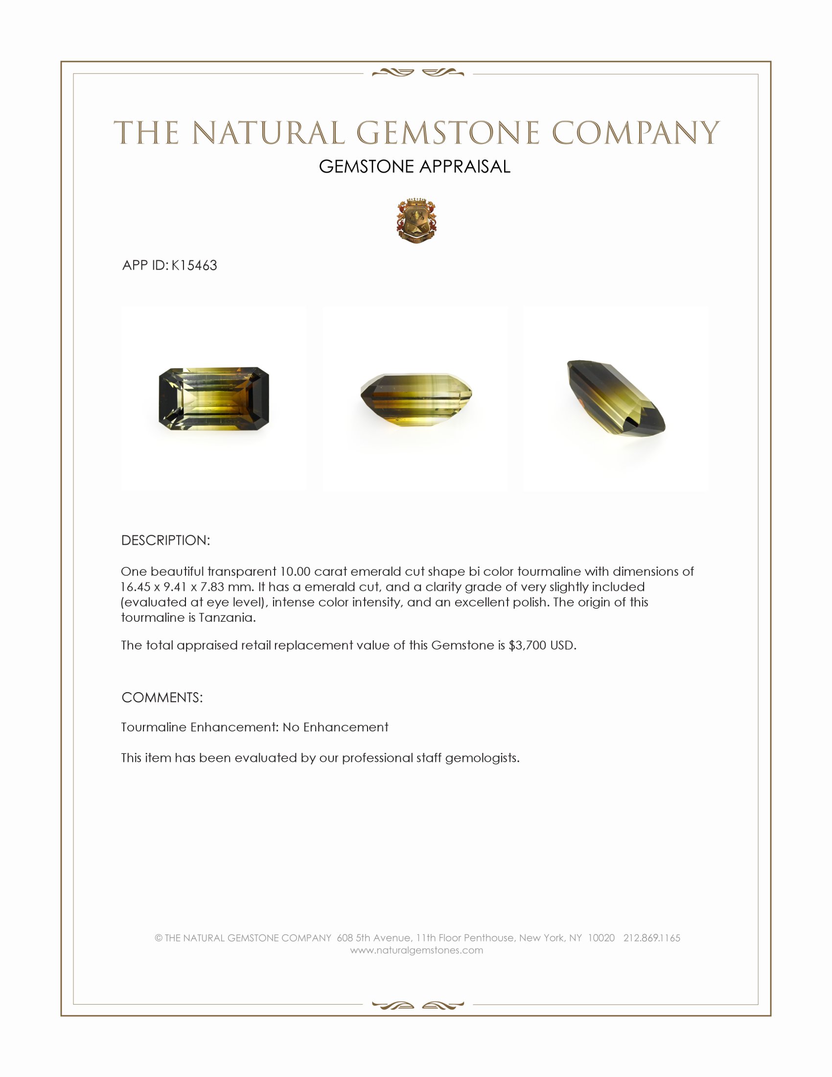 10.00 Ct. Bi Color Tourmaline from Tanzania