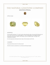 1.54 Ct. Greenish Yellow Chrysoberyl from Tanzania Appraisal