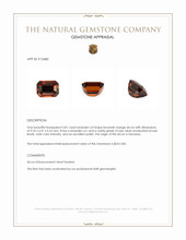3.81 Ct. Brownish Orange Zircon from Tanzania Appraisal
