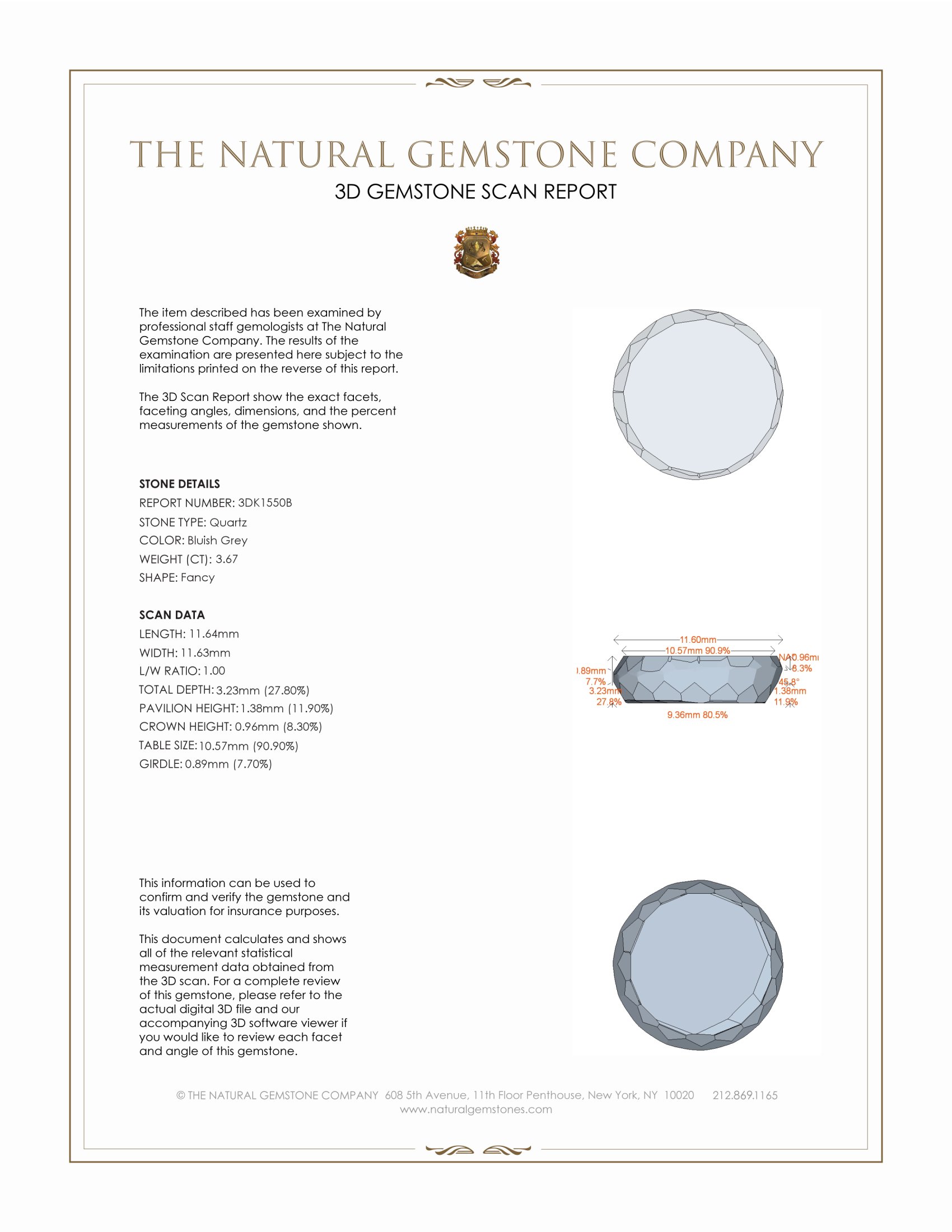 3.67 Ct. Quartz from Brazil