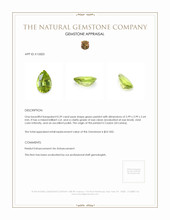 0.39 Ct. Peridot from Ceylon (Sri Lanka) Appraisal