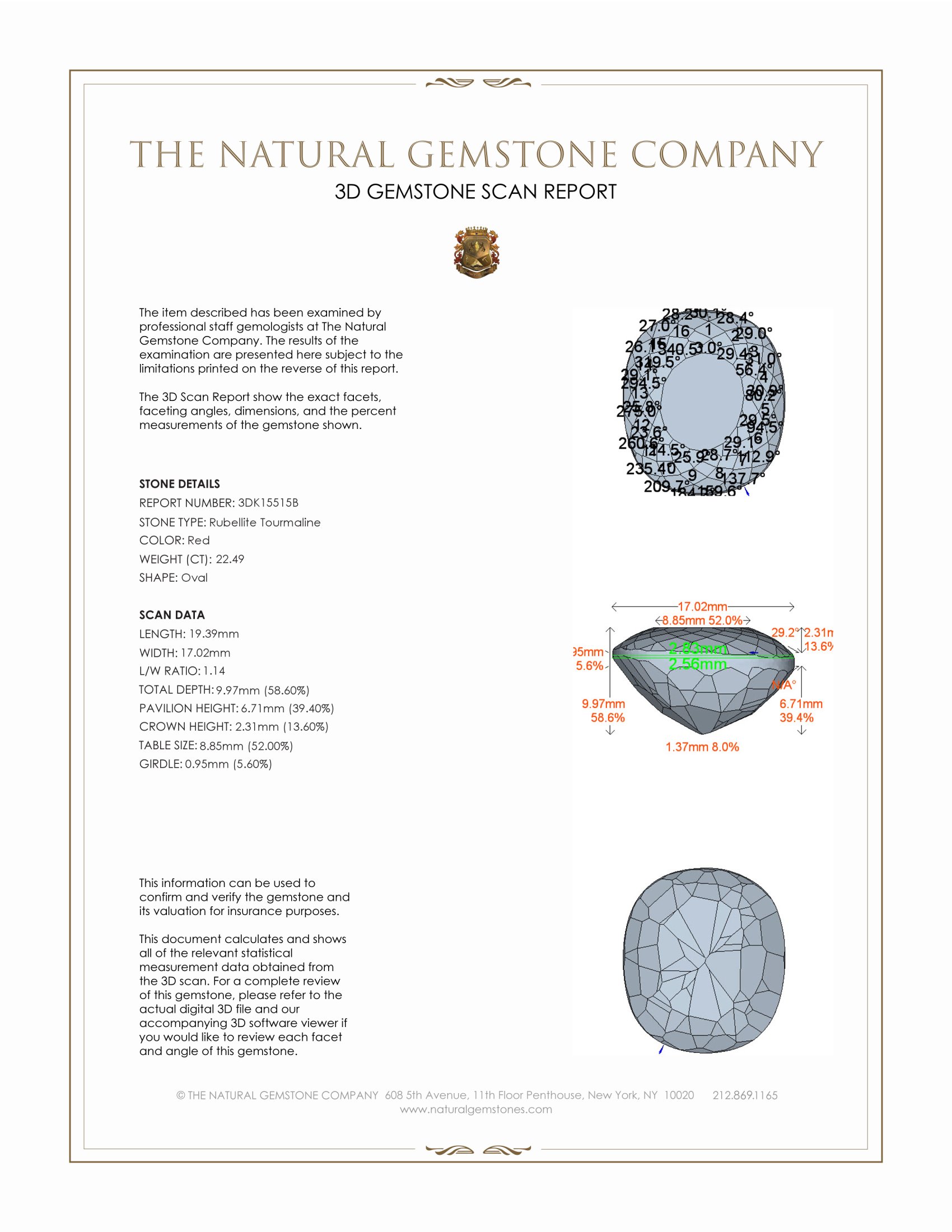 22.49 Ct. Red Rubellite Tourmaline from Ceylon (Sri Lanka)