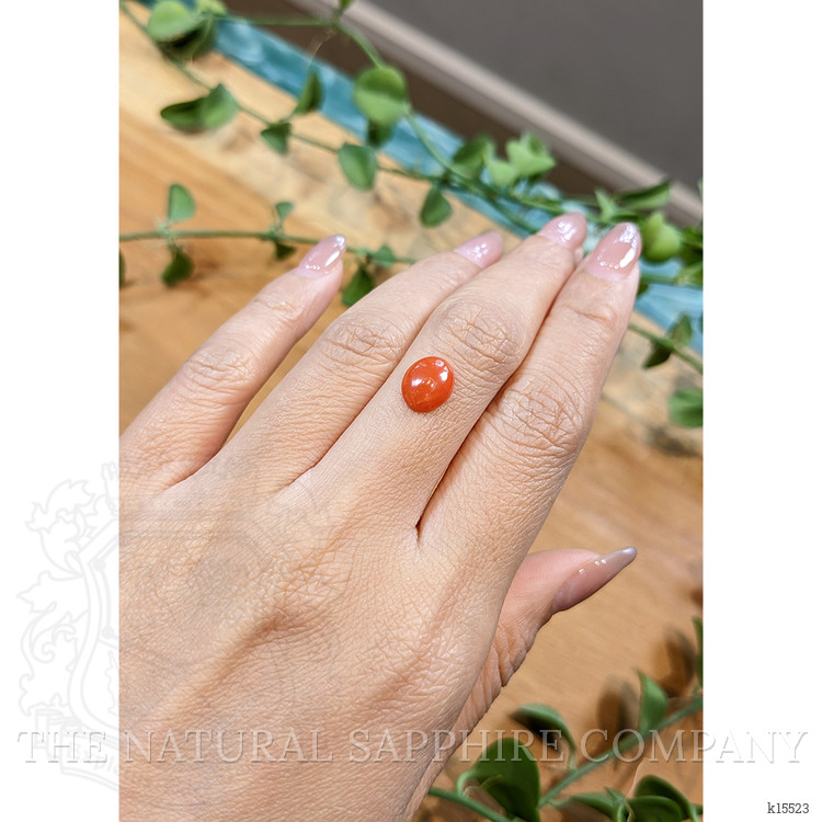1.64 Ct. Orange Cabochon Coral from Italy
