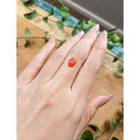 1.11 Ct. Orangish Red Cabochon Coral from Italy Life Style