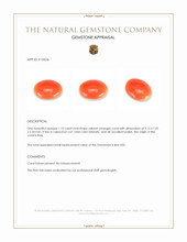 1.10 Ct. Salmon (Orange) Cabochon Coral from Italy Appraisal