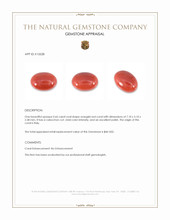 0.66 Ct. Orangish Red Cabochon Coral from Italy Appraisal
