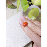 4.27 Ct. Orange Cabochon Coral from Italy Life Style