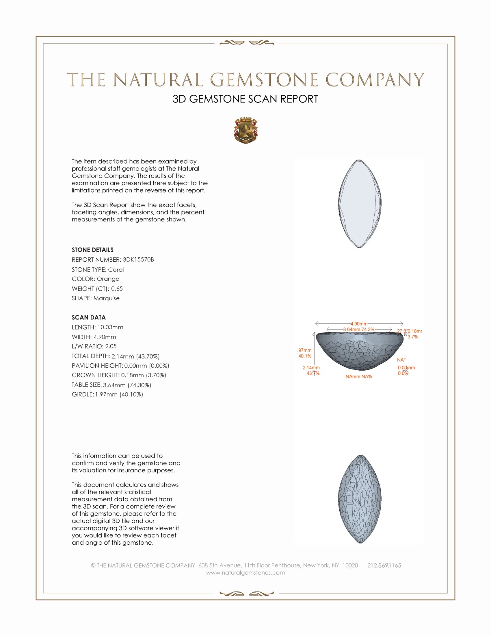 0.65 Ct. Cabochon Coral from Italy