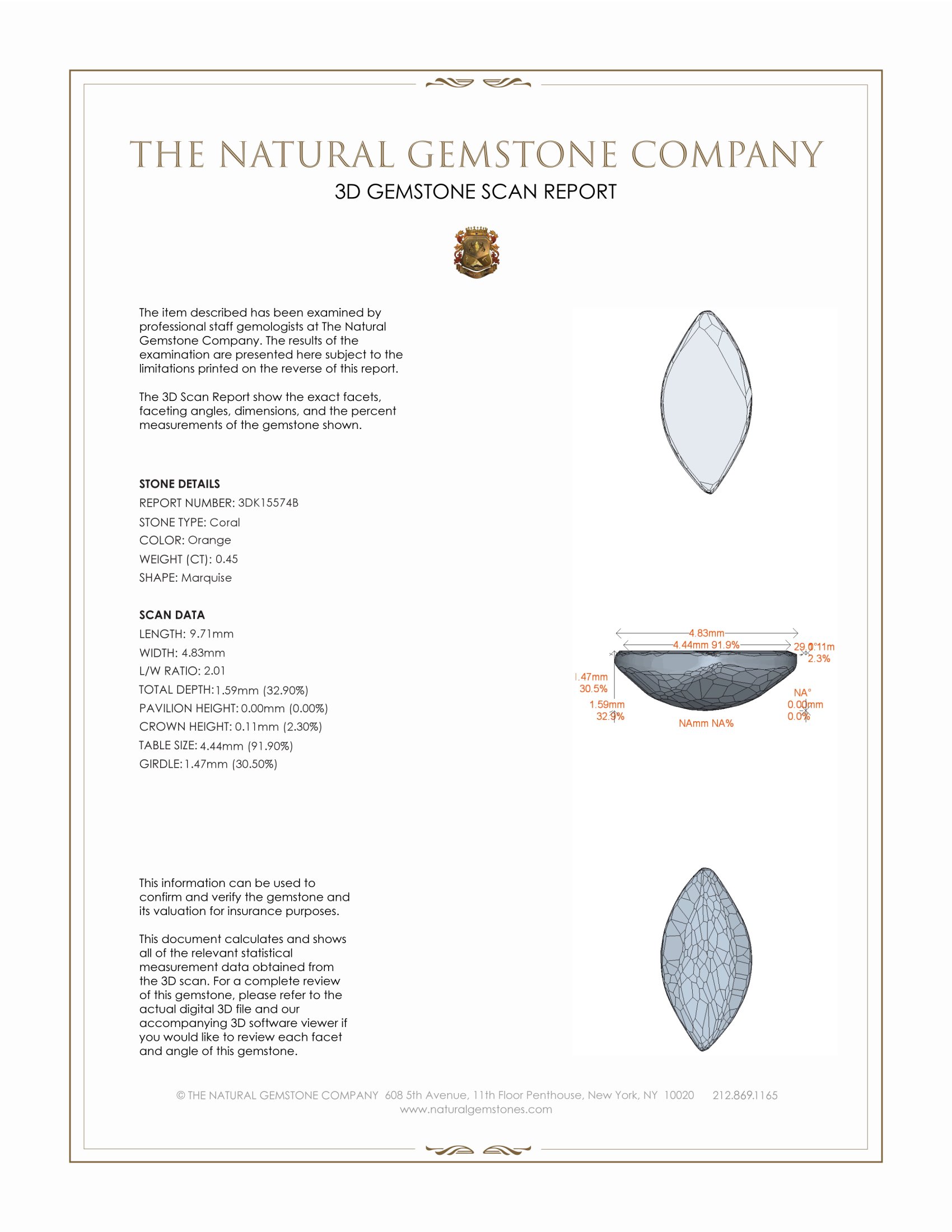 0.45 Ct. Cabochon Coral from Italy