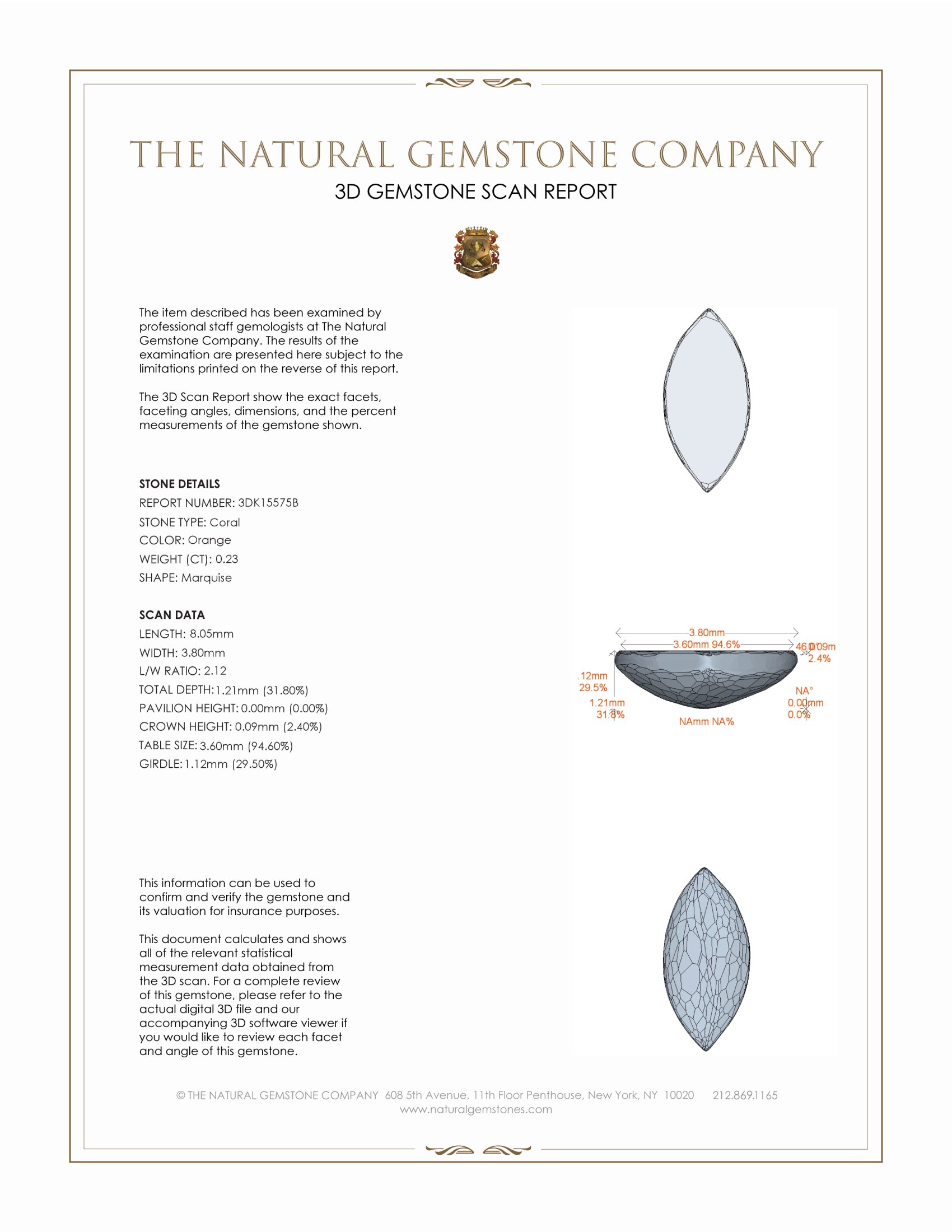 0.23 Ct. Cabochon Coral from Italy