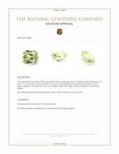 2.98 Ct. Yellowish Green Chrysoberyl from Ceylon (Sri Lanka) Appraisal