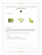3.54 Ct. Yellowish Green Chrysoberyl from Ceylon (Sri Lanka) Appraisal