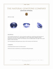 5.01 Ct. Purplish Blue Cobalt Spinel from Ceylon (Sri Lanka) Appraisal