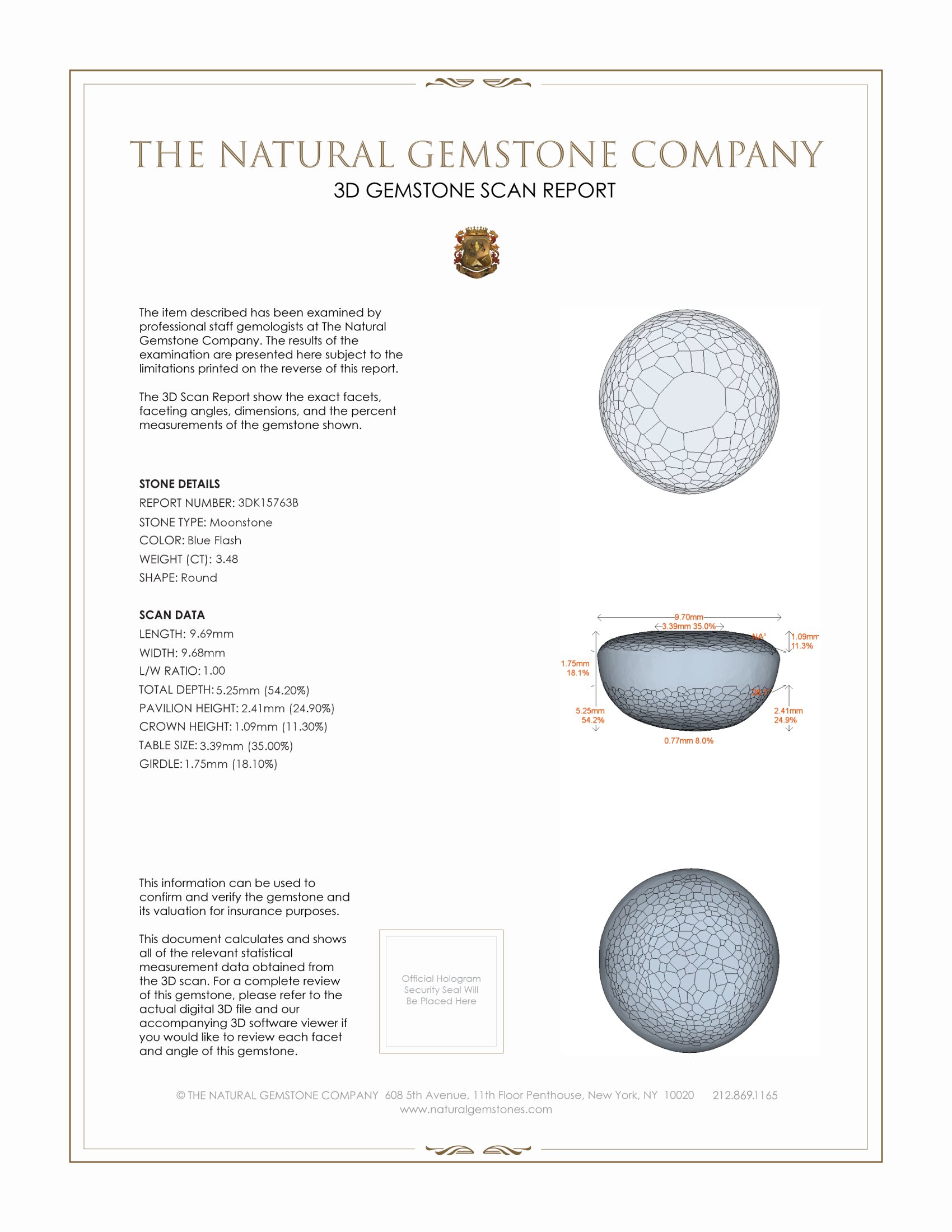 3.48 Ct. Cabochon Moonstone from Ceylon (Sri Lanka)