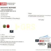 11.70 Ct. Alexandrite from Ceylon (Sri Lanka) Scan Report