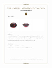 1.76 Ct. Red Garnet from Ceylon (Sri Lanka) Appraisal