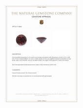 2.45 Ct. Red Garnet from Ceylon (Sri Lanka) Appraisal