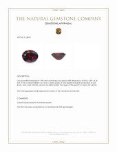1.98 Ct. Red Garnet from Ceylon (Sri Lanka) Appraisal