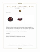 1.93 Ct. Red Garnet from Ceylon (Sri Lanka) Appraisal