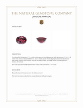1.14 Ct. Red Rhodolite Garnet from Ceylon (Sri Lanka) Appraisal