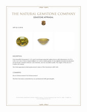 1.32 Ct. Greenish Yellow Zircon from Ceylon (Sri Lanka) Appraisal