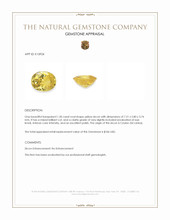 1.50 Ct. Yellow Zircon from Ceylon (Sri Lanka) Appraisal