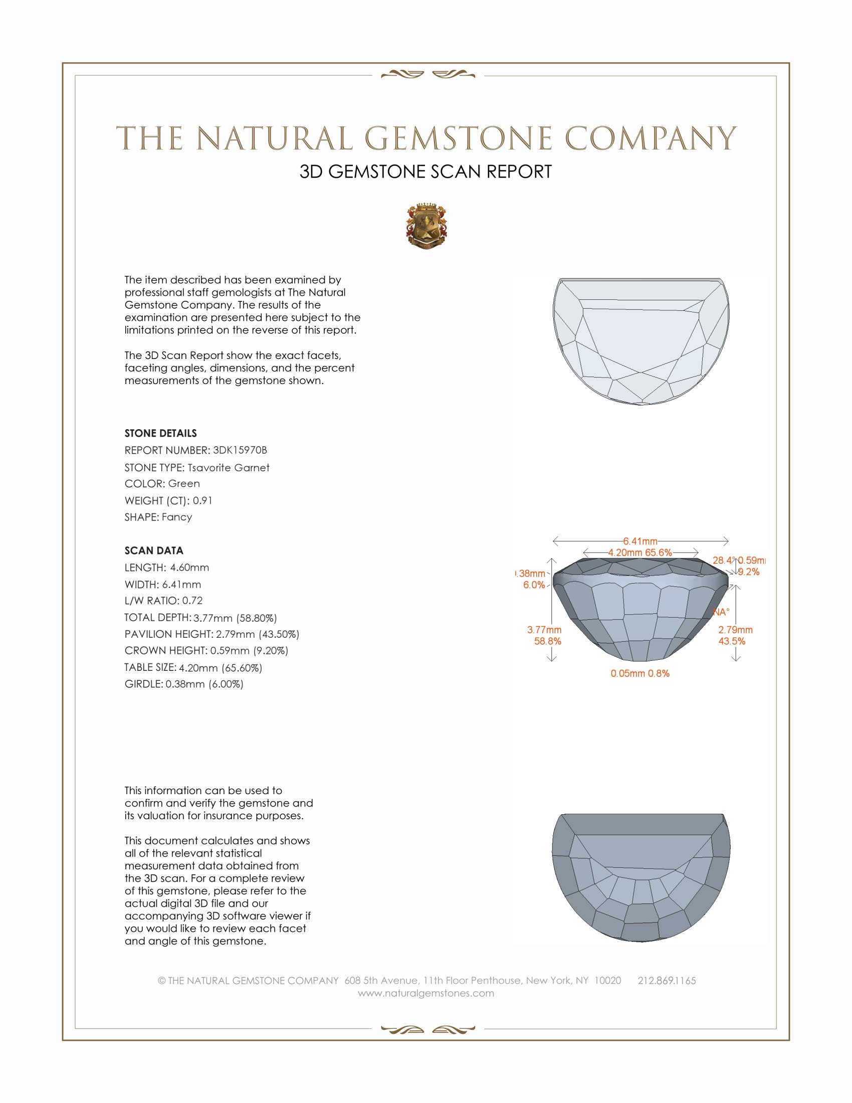 0.91 Ct. Tsavorite Garnet from Madagascar