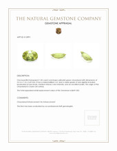 1.85 Ct. Yellowish Green Chrysoberyl from Ceylon (Sri Lanka) Appraisal