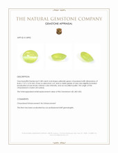 2.08 Ct. Yellowish Green Cabochon Chrysoberyl from Ceylon (Sri Lanka) Appraisal