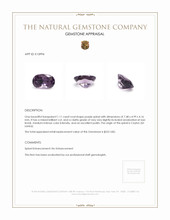 1.11 Ct. Purple Spinel from Ceylon (Sri Lanka) Appraisal