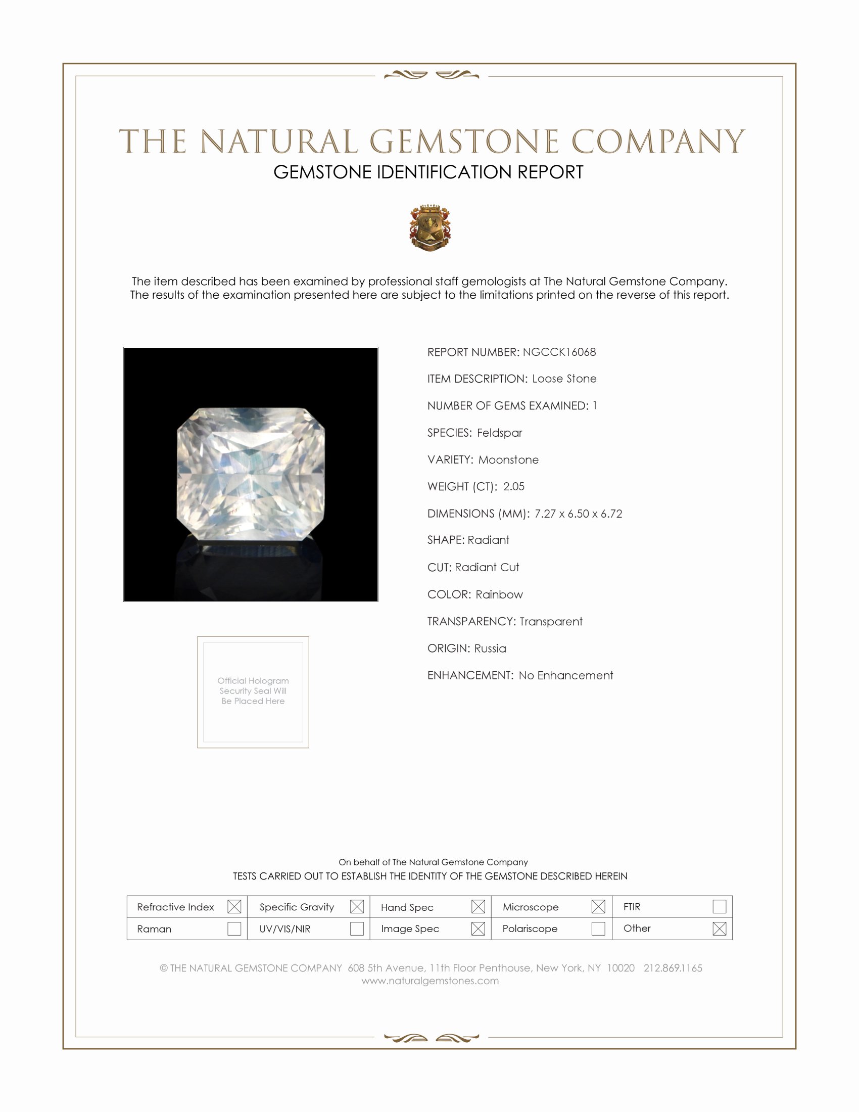 2.05 Ct. Moonstone from Russia
