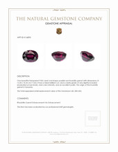 9.85 Ct. Rhodolite Garnet from Tanzania Appraisal
